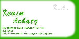 kevin achatz business card